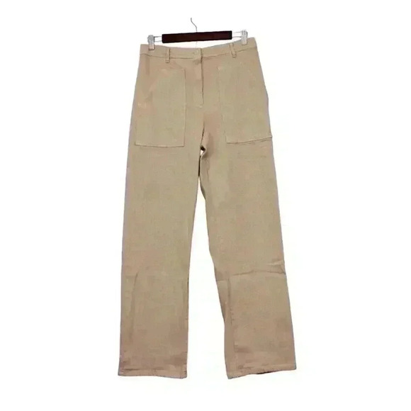 Aritzia Wilfred Free Modern Utility Pants Size 8 Beige Straight Leg Mid Rise - Picture 1 of 12